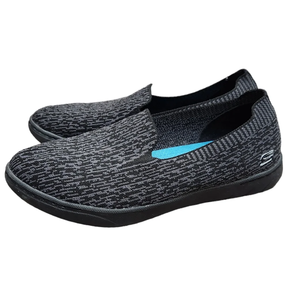 Skechers Air-Cooled Memory Foam Slip On Gray/Black Lite-Knit Skechers 7